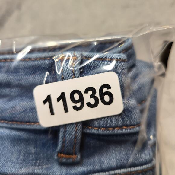 J. Jill Denim Jeans Womens 8P Blue Demi Boot Cut Stretch Raw Frayed Hem Petite - Picture 11 of 11